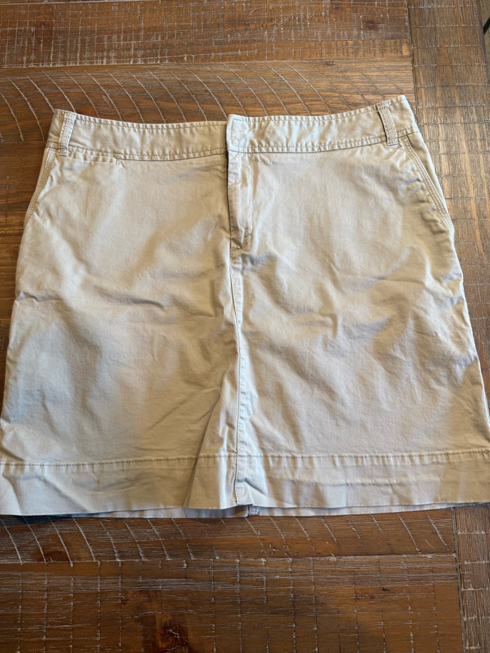 Merona Khaki Stretch Pencil Skirt Size 14 Tan Cotton Blend